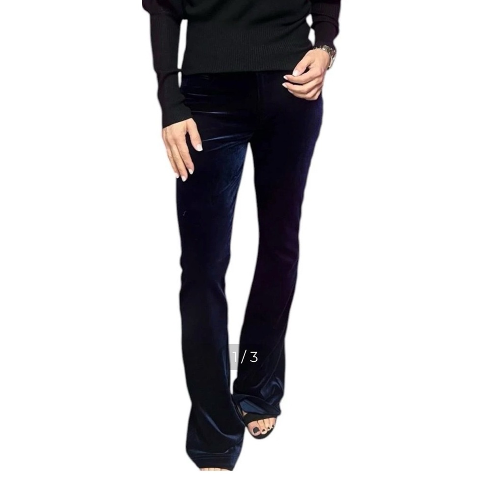 Bianco Midnight Black Velvet Flare Trousers